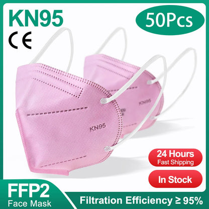 10-200pcs ffp2mask Black kn95 mascarillas negra Adults 5 Layers fpp2 approved kn95 CE Respirator Face Mask ffp2reutilizable ffp3