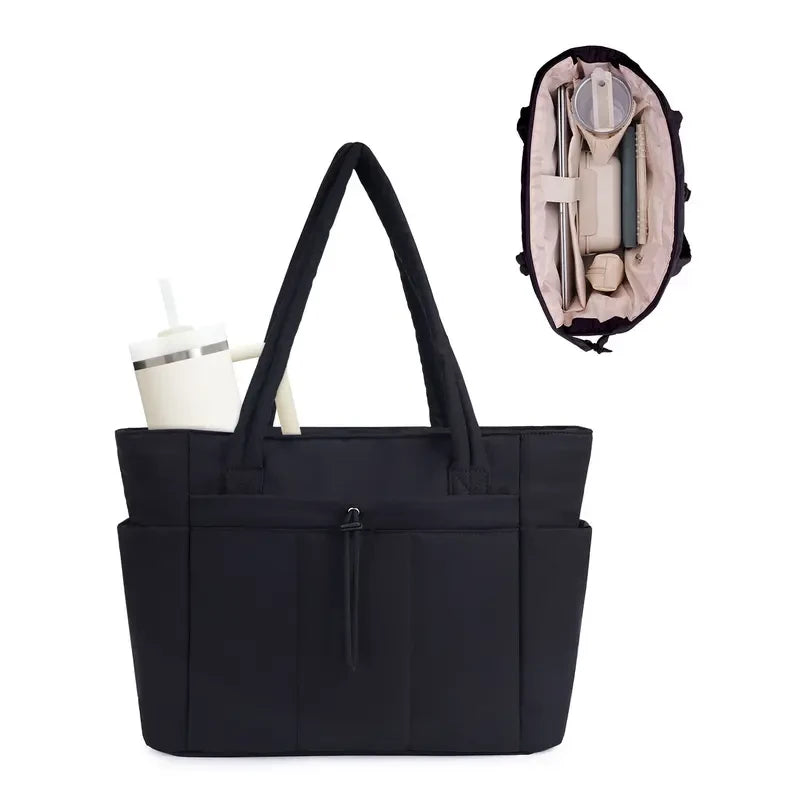 Quilted Puffer Tote Bag