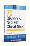 70 Diseases & Conditions NCLEX Cheat Sheet Book (100 Practice Questions) Color Edition + AUDIO COURSE
