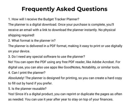 Budget Tracker Planner