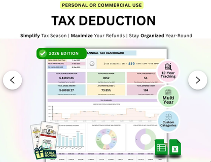 Tax Deduction Tracker: Tax Tracker Google Sheets & Tax Tracker Excel, Tax Cheat Sheet, Nurse Deduction Cheat Sheet