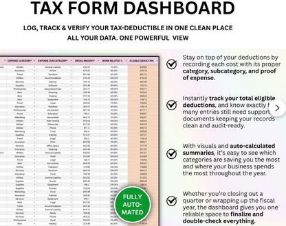 Tax Deduction Tracker: Tax Tracker Google Sheets & Tax Tracker Excel, Tax Cheat Sheet, Nurse Deduction Cheat Sheet