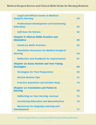 Med Surg Handbook | 150 Pages