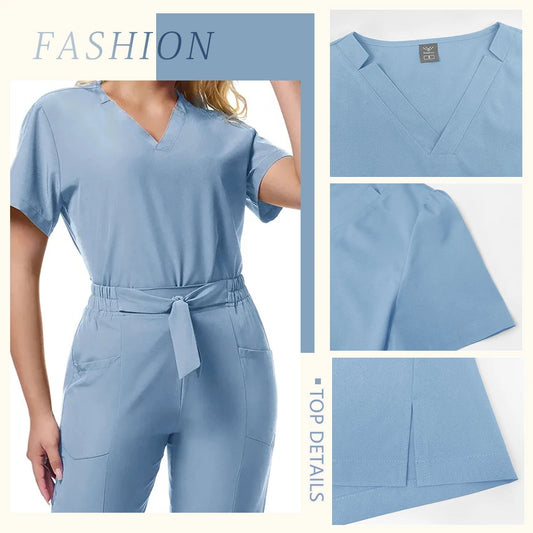 Multicolor Beautician Work Wear Medical Surgical Uniforms Nurse Doctor Clothes For Women Dentist Scrubs Set Nursing Accessories