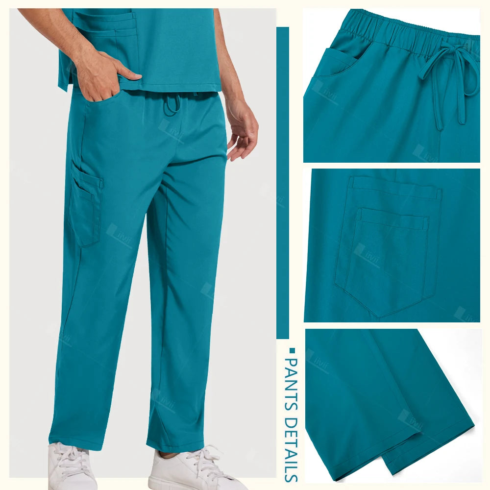 Surgical Uniforms Lab Workwear Clothes Nurse Scrubs Set Men Nurse Accessories Medical Uniform Surgical Dental Clinical Top Pants