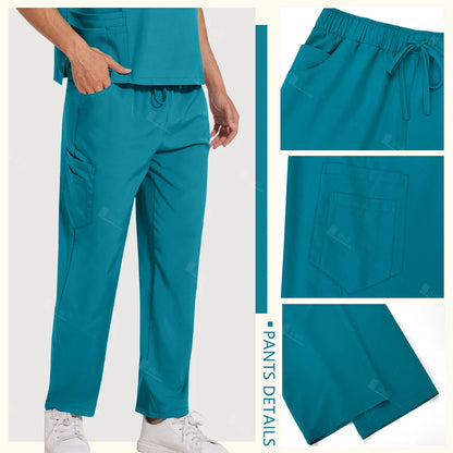 Surgical Uniforms Lab Workwear Clothes Nurse Scrubs Set Men Nurse Accessories Medical Uniform Surgical Dental Clinical Top Pants