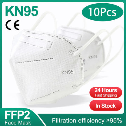 10-200pcs ffp2mask Black kn95 mascarillas negra Adults 5 Layers fpp2 approved kn95 CE Respirator Face Mask ffp2reutilizable ffp3