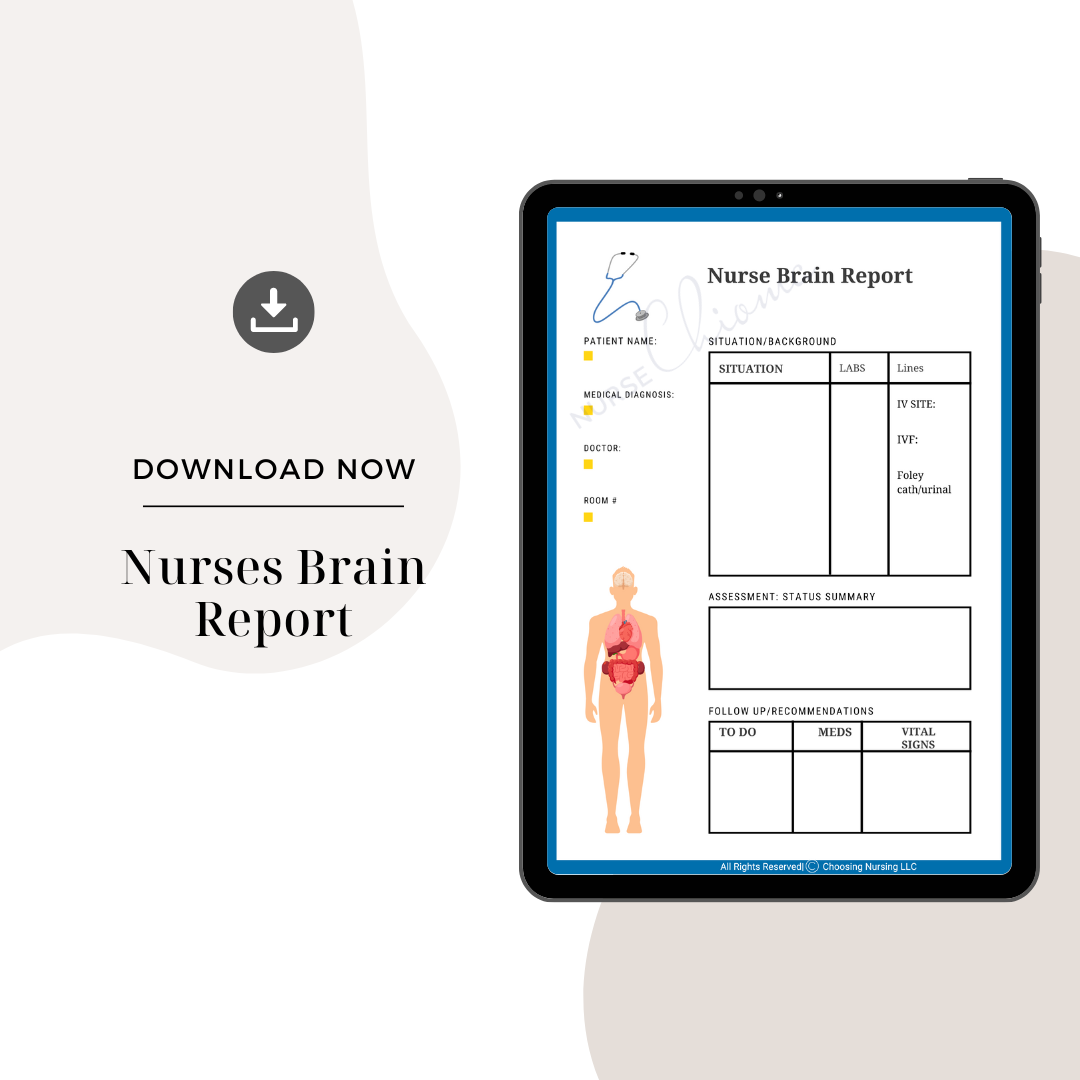 Nurse Brain Report Template (SBAR)