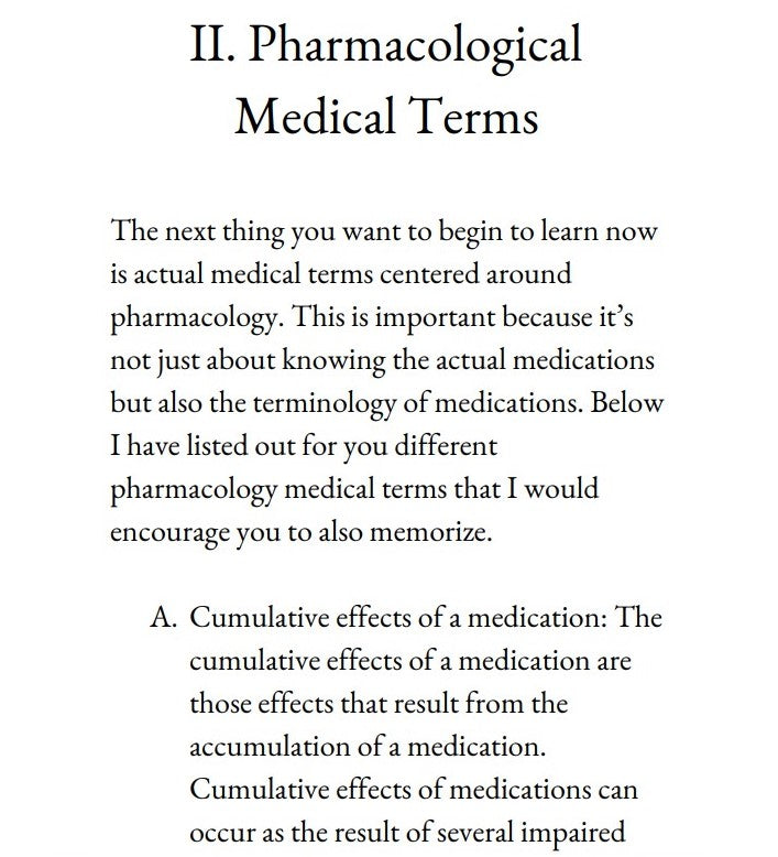 NCLEX Pharmacology Cheat Sheet (Physical Book) Color Edition